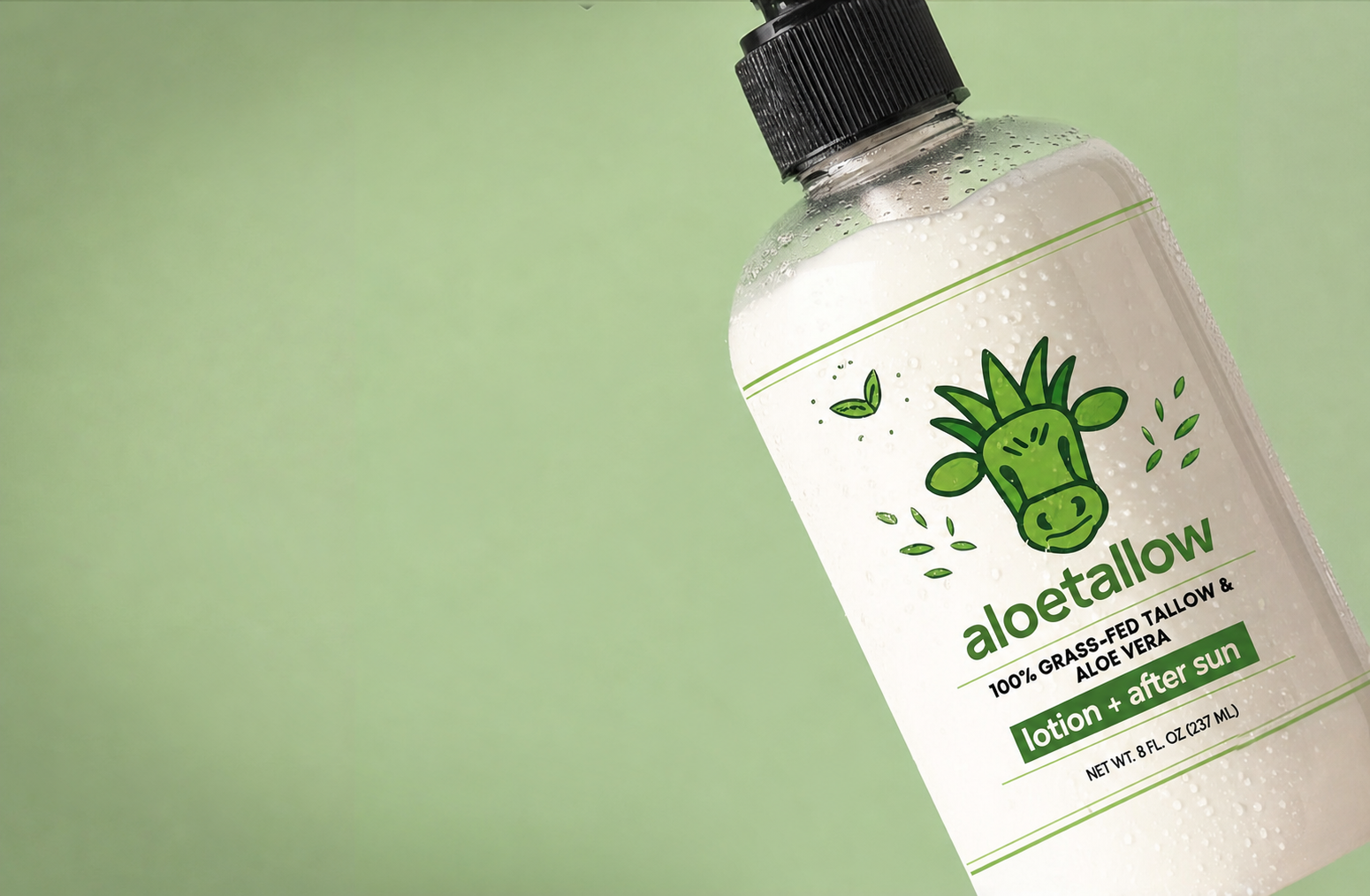 aloetallow tallow lotion — grass-fed beef tallow and aloe vera body moisturizer for dry skin and after sun care
