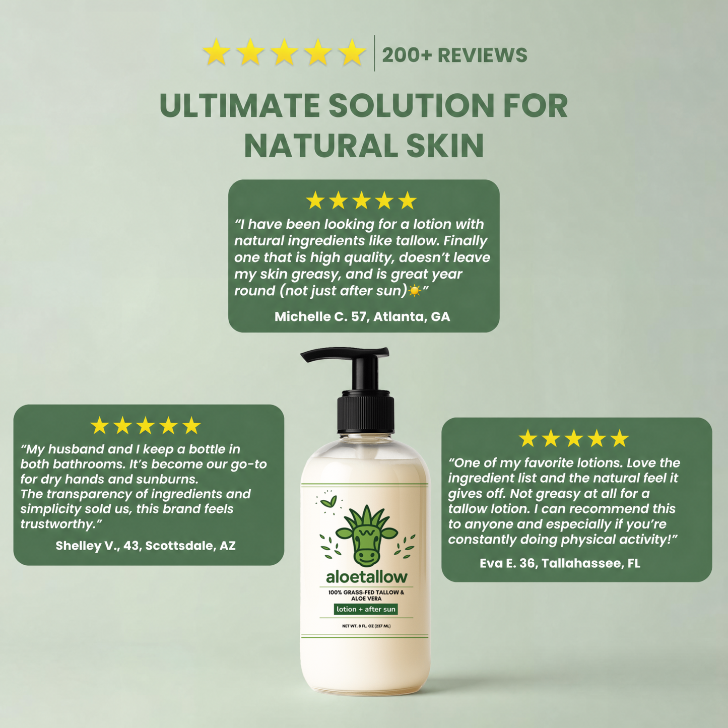Tallow + Aloe Face & Body Lotion | 8 Clean Ingredients